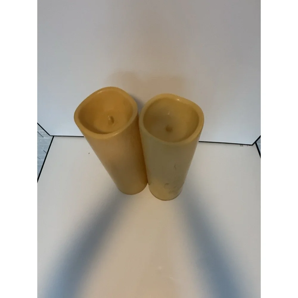 Gerson Everlasting Glow LED Pillar Candles‎ Set of 2 Gold 17